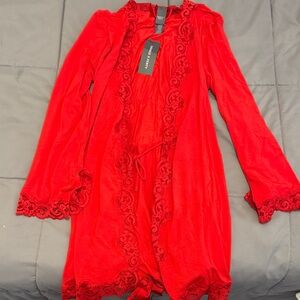 Savage X Fenty Vibrant Red Lace Robe